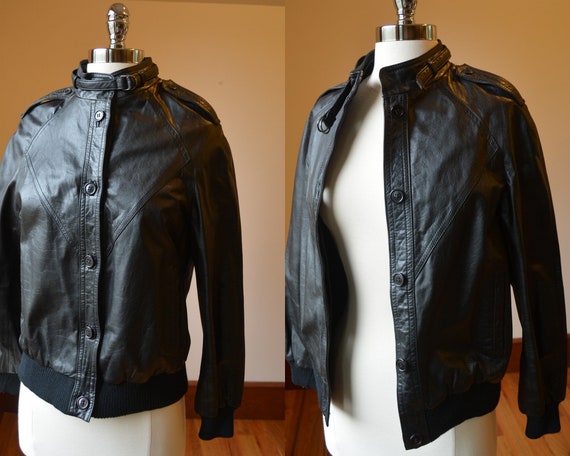 Vintage Eighties Leather Jacket Size Women's Small