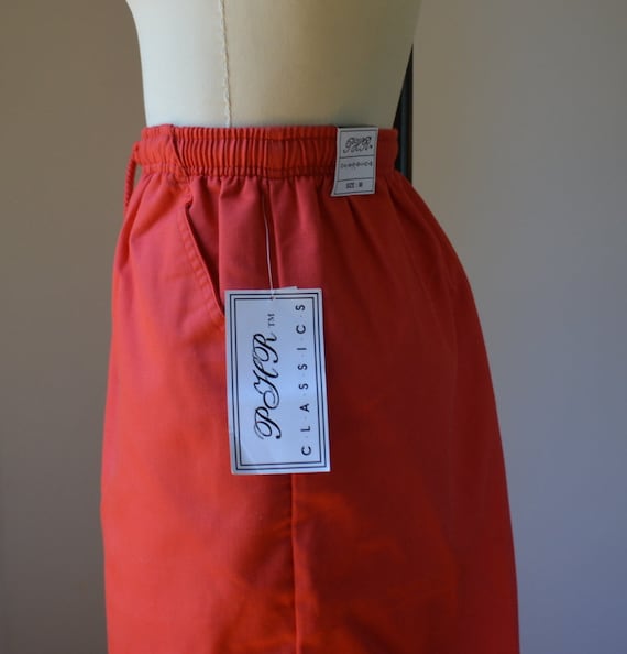 Vintage New Old Stock Red Bermuda/Culotte Red Pul… - image 6