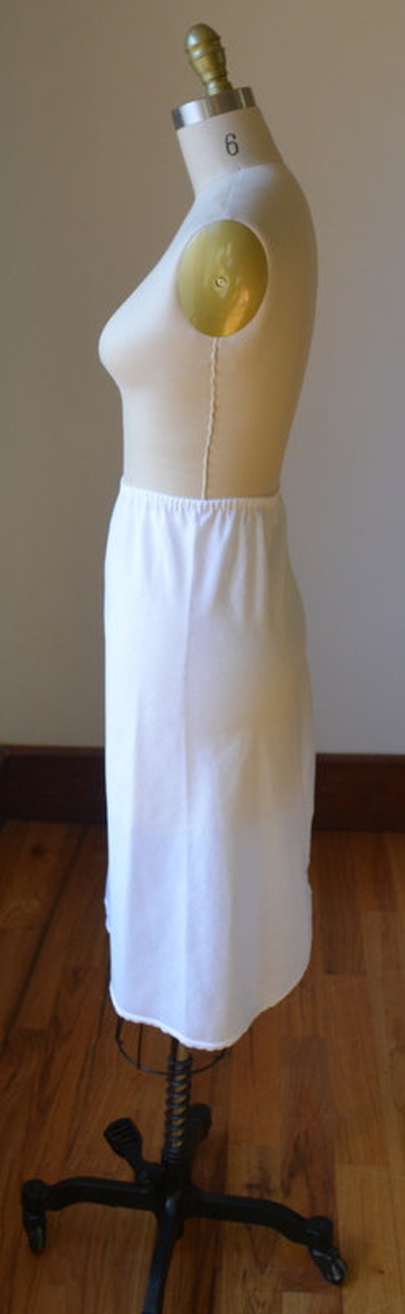 Vintage White Cotton Blend Skirt Slip Women's Siz… - image 4