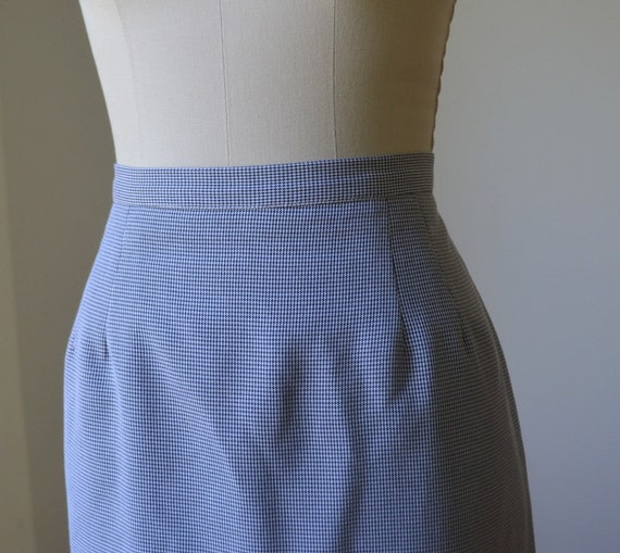 1990's Two Piece Blue and White Skirt Suit Size 1… - image 4