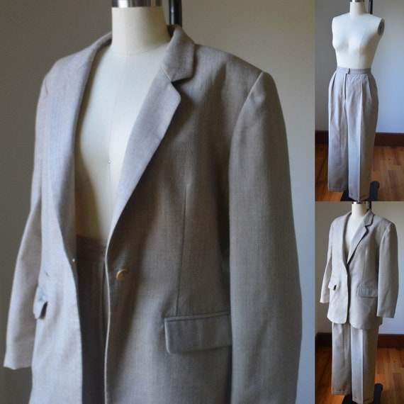 1990's Wool Pants Suit By Jones NY Women's Size 1… - image 1