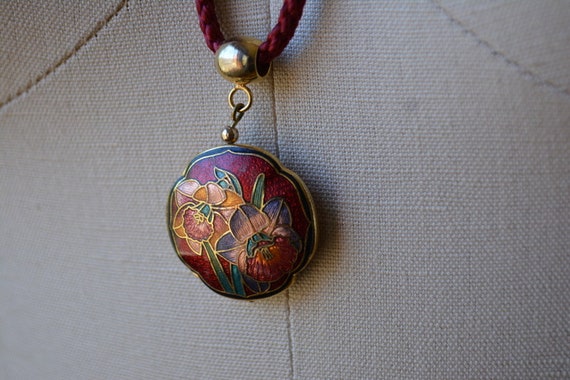 vintage cloisonné enamel necklace - image 5