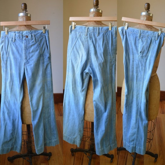 70's Vintage Light Wash Flared Leg Wranglers Size