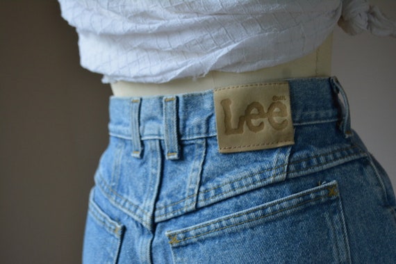 1990's Faded Distressed Light Wash Lee Denim Jean… - image 9