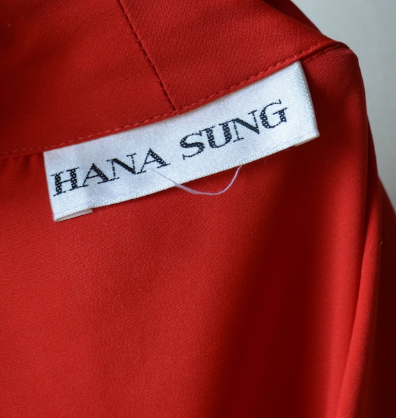 Vintage Bright Red Beautiful Blouson Dress By Han… - image 10