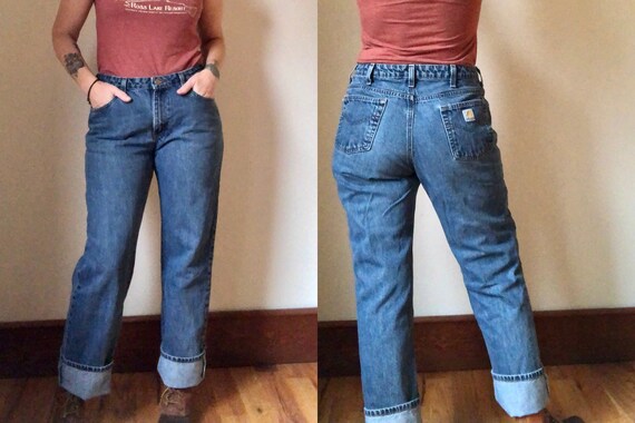 Vintage Beautifully Faded Carhartt Denim Jeans Size Womens | Etsy