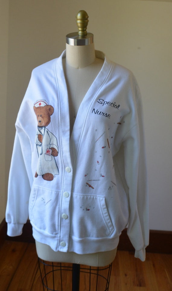 Vintage "Special Nurse" Cardigan Sweatshirt Size … - image 4