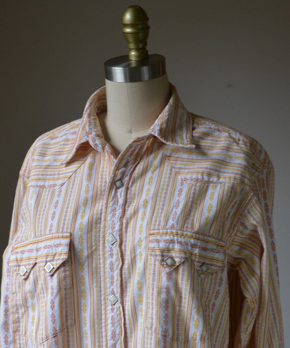 Vintage Long Sleeve Southwestern Style Snap Shirt… - image 4