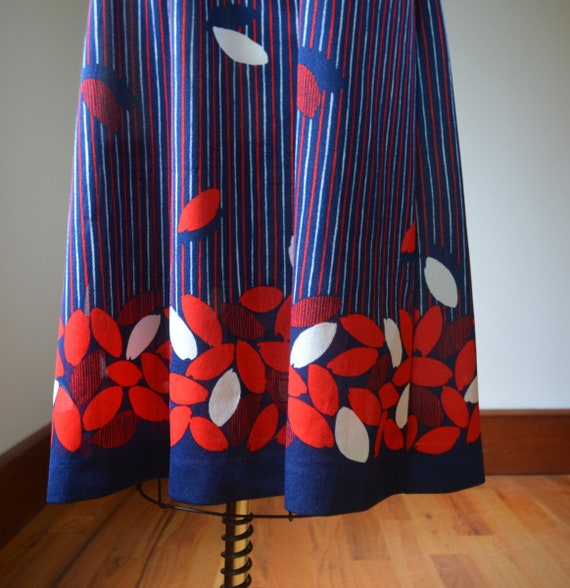 1980's Red, White And Blue Floral Dress By Blair … - image 6