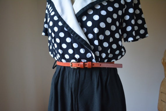 1980's  Black And White Polka Dot Pants Jumper By… - image 6