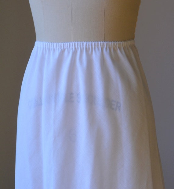 Vintage White Cotton Blend Skirt Slip Women's Siz… - image 3