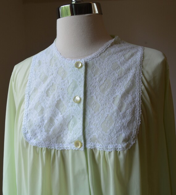 Vintage Lime Green Lace Nightgown Size Medium By … - image 5