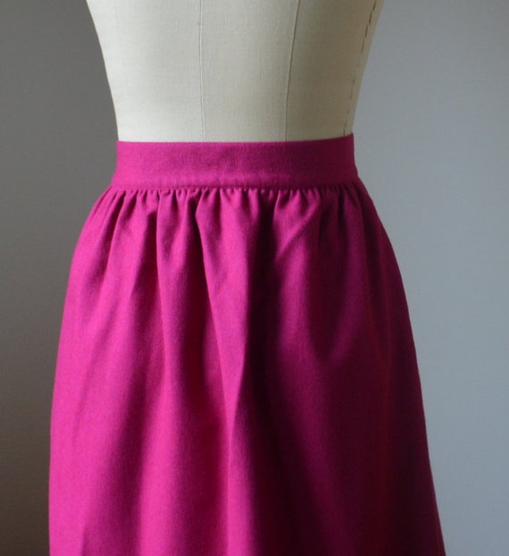 80’s Irish Made Bright Pink Pleated Skirt With Po… - image 7