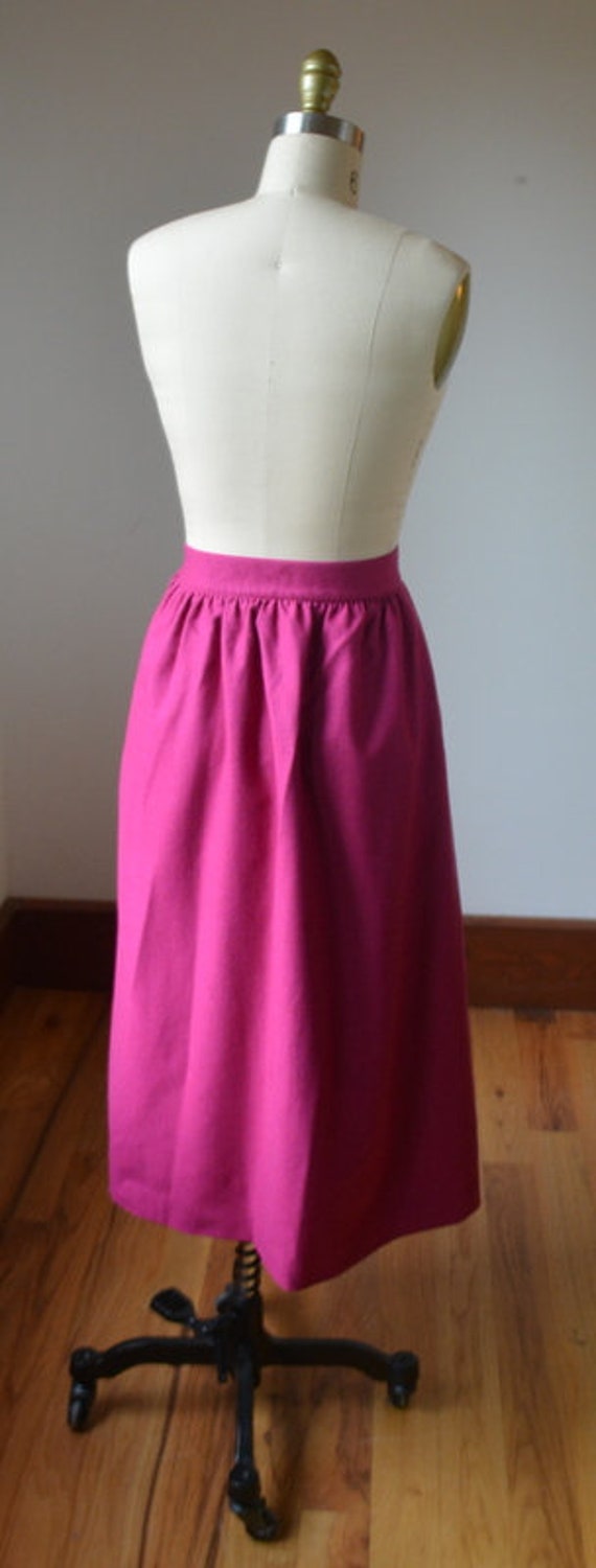 80’s Irish Made Bright Pink Pleated Skirt With Po… - image 6