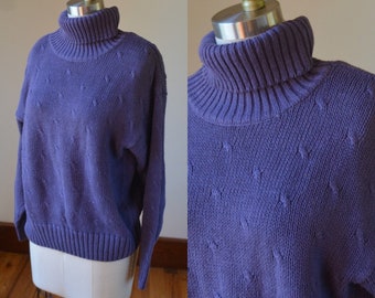 Vintage Purple Turtleneck sweater Size Small, Vintage Purple Sweater Size Small By Segue