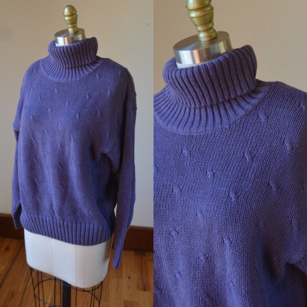 Vintage Purple Turtleneck sweater Size Small, Vintage Purple Sweater Size Small By Segue