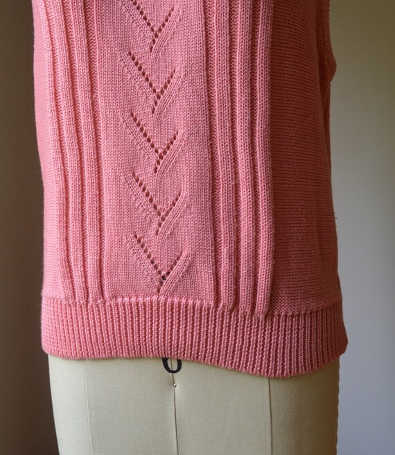 1980's Vintage Pink Sleeveless Sweater By Attitud… - image 4