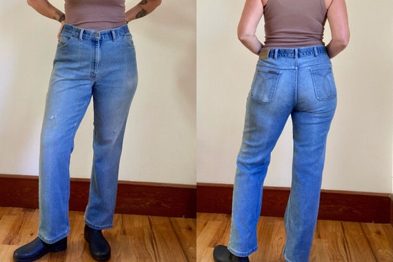 1980’s distressed worn vintage denim jeans by Long Ha… - Gem