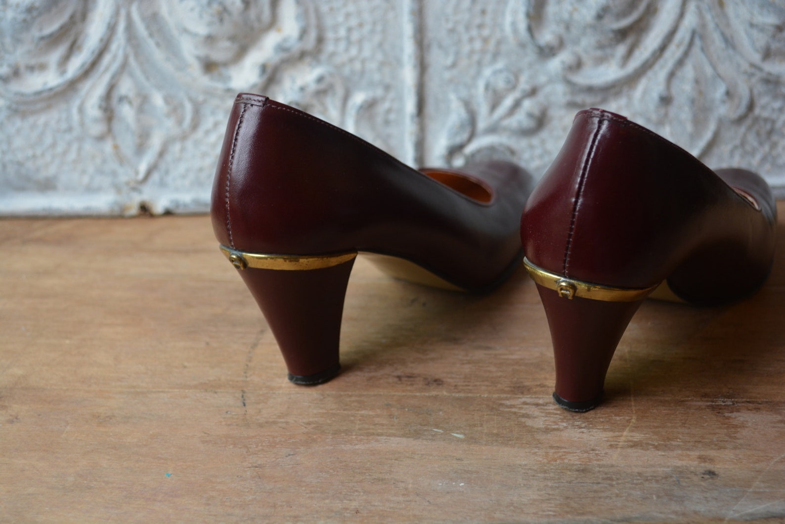 oxblood stilettos