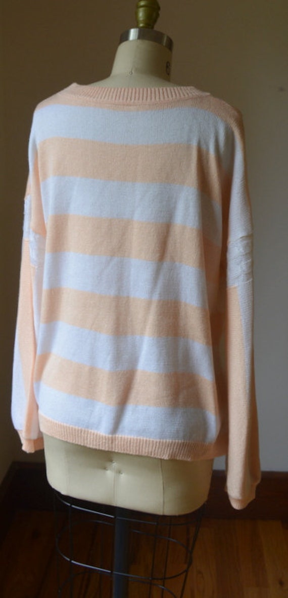 1990's Vintage Peach Slouchy Sweater Size Large, … - image 4