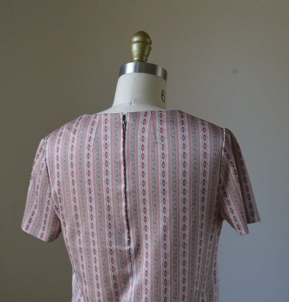 70's Vintage Print Short Sleeve Fitted Top Women'… - image 8