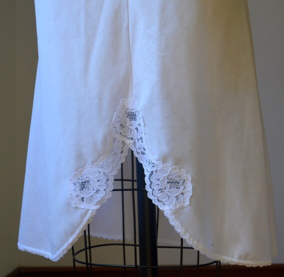 Vintage White Cotton Blend Skirt Slip Women's Siz… - image 7