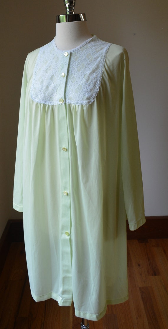 Vintage Lime Green Lace Nightgown Size Medium By … - image 2