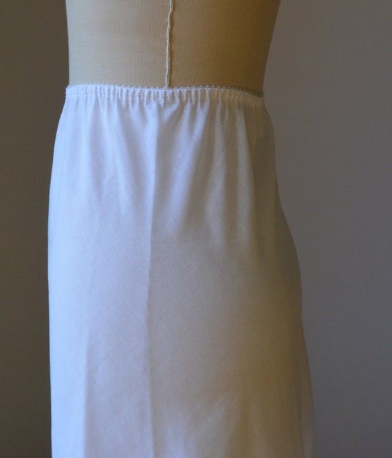 Vintage White Cotton Blend Skirt Slip Women's Siz… - image 5