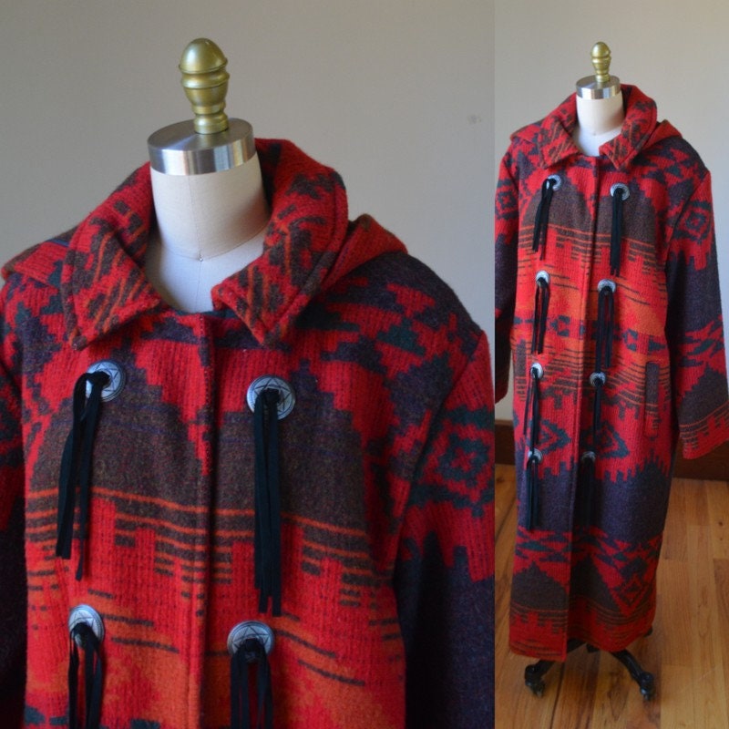 Woolrich navajo blanket deals southwestern coat rancher