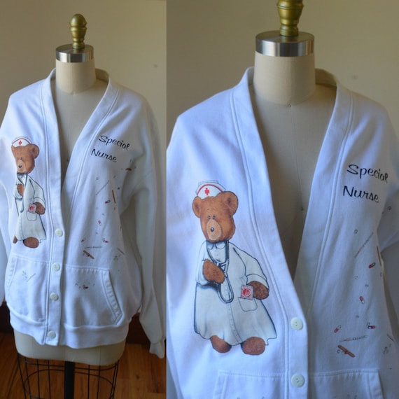 Vintage "Special Nurse" Cardigan Sweatshirt Size … - image 1
