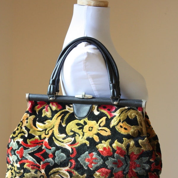 1950's Over Sized Chenille Handbag