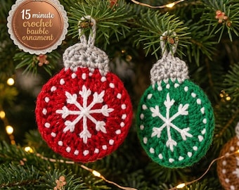 15 Minute Crochet Ornament Pattern, Gingerbread Snowflake Bauble, Easy Christmas Tree Decor, Quick Beginner Holiday Craft PDF