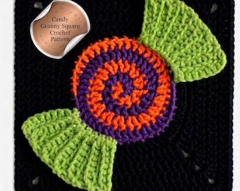 Candy Granny Square Crochet Pattern | Peppermint Candy