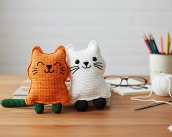 Platgehaakt Ghost Kitty-patroon | Amigurumi Kitty Stuffie pdf