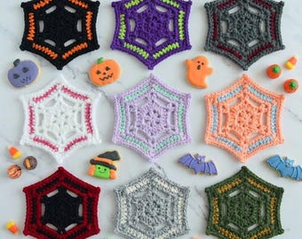 Spiderweb Crochet Coasters Pattern | Quick Halloween Crochet Pattern PDF