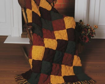 Vintage Patchwork Throw Crochet Pattern | Vintage Weave Blanket (PDF Download)