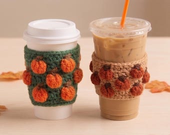 Easy Pumpkin Puff Cup Cozy Crochet Pattern PDF