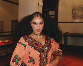 Handmade Ethiopian Cotton Kemis – Traditional Habesha Dress