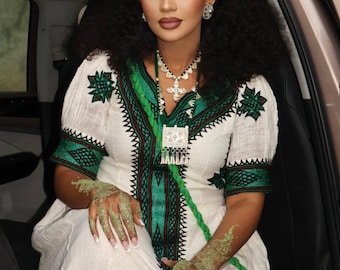 Handmade Ethiopian Cotton Kemis – Traditional Habesha Dress