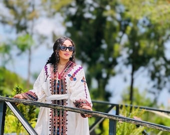 Handmade Ethiopian Cotton Kemis – Traditional Habesha Dress