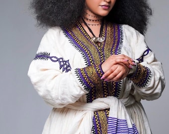 Handmade Ethiopian Cotton Kemis – Traditional Habesha Dress