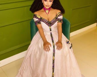 Handmade Ethiopian Cotton Kemis – Traditional Habesha Dress