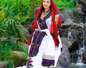 Handmade Ethiopian Cotton Habesha Dress – Traditional Kemis