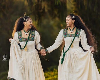 Handmade Ethiopian Cotton Kemis – Traditional Habesha Dress