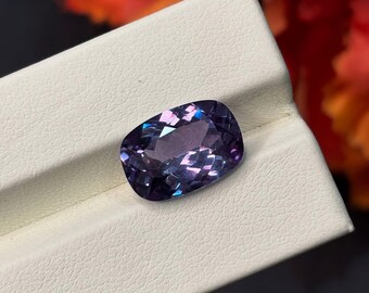 AAA Flawless, door het lab gemaakte Alexandrite-kussenvorm, 15,7 x 10,7 x 6,5 mm, 6,6 kt, losse gefacetteerde edelsteen voor het maken van sieraden
