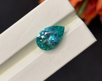 AAA Flawless Lab Created Parti Sapphire Pear Cut, 15.3x10.2x6.6 mm, 7.7, Loose Faceted Gemstone for Jewelry Making