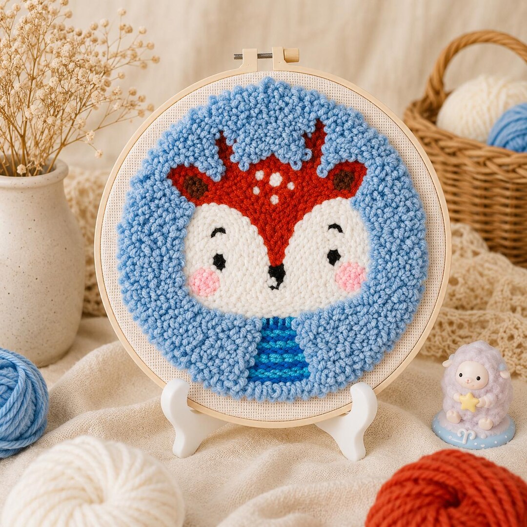 DIY Punch Needle Kit - Cute Fox Embroidery Craft for Beginners - Etsy