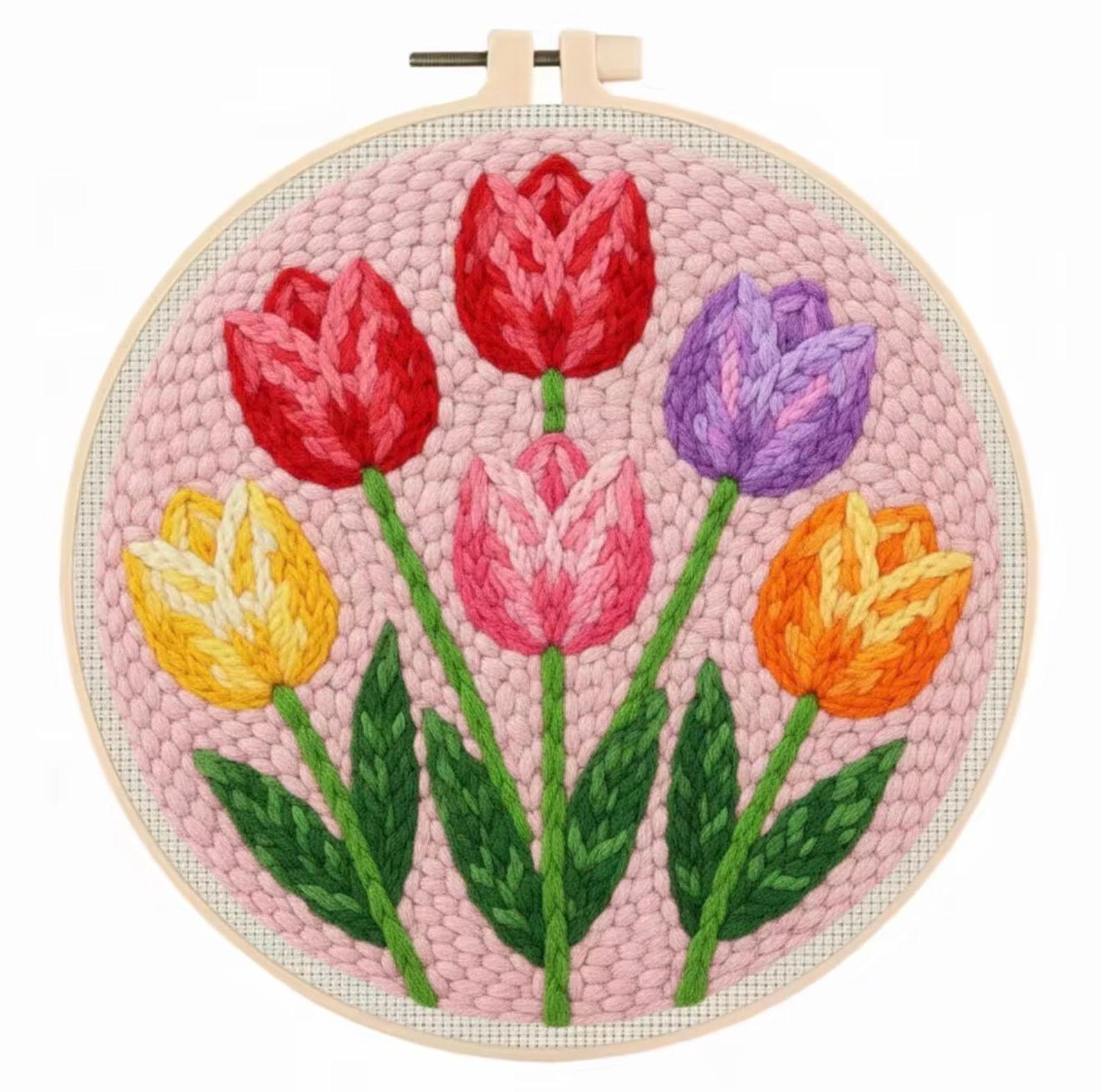 Rainbow Tulip Punch Needle Kit Colorful Floral DIY 20cm X 20cm - Etsy