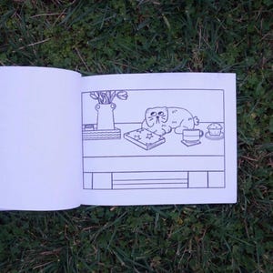 beanie girl | cozy coloring book , cozy backgrounds, easy coloring book image 6
