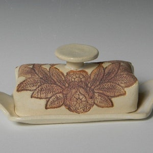 Rose Lace Impressed Butter Dish image 2